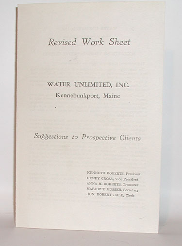Prospectus (Revised Work Sheet) Water Unlimited